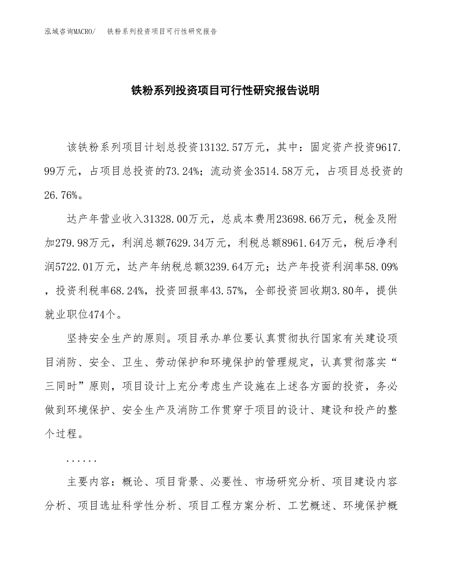 铁粉系列投资项目可行性研究报告2019.docx_第2页