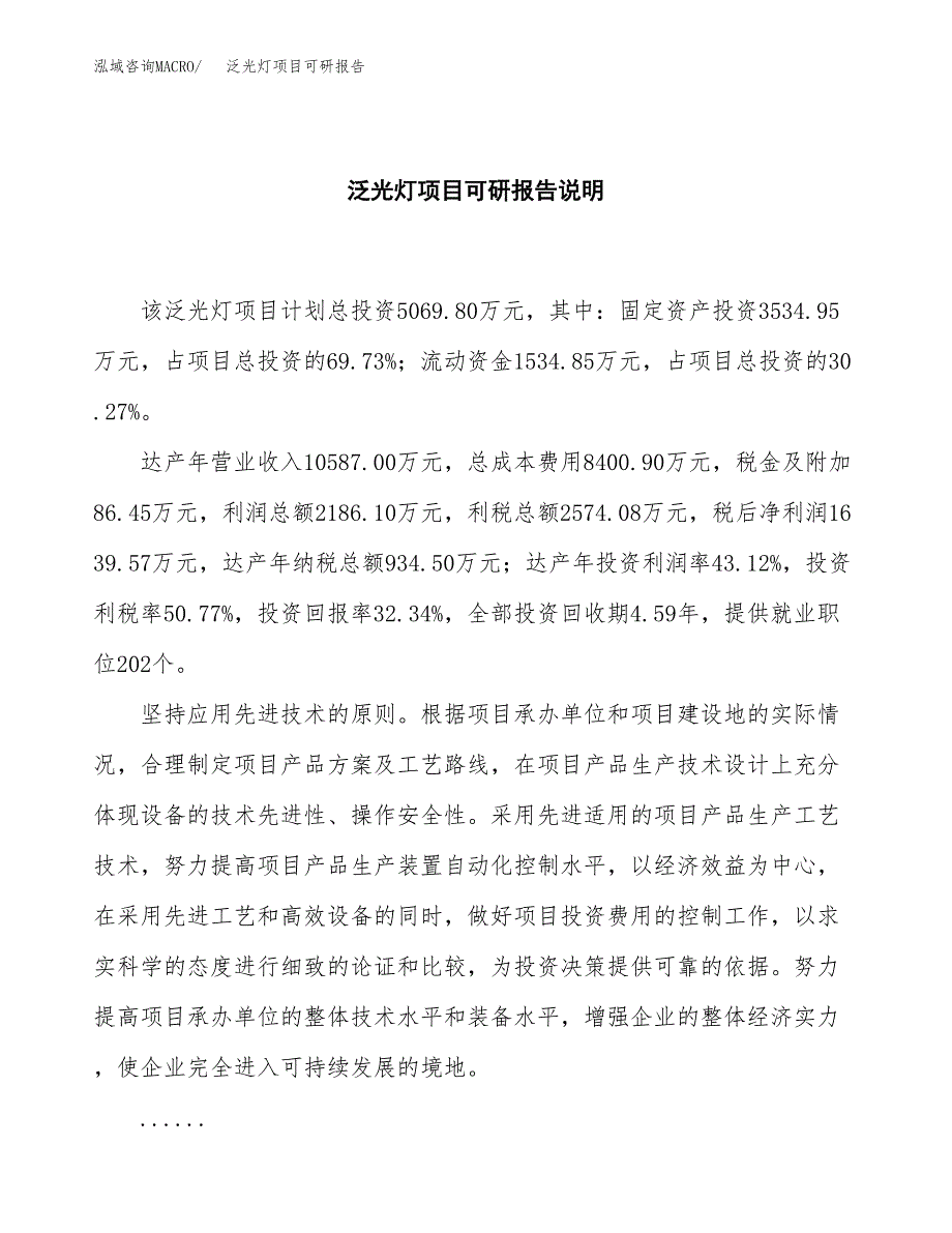 (2019)泛光灯项目可研报告模板.docx_第2页