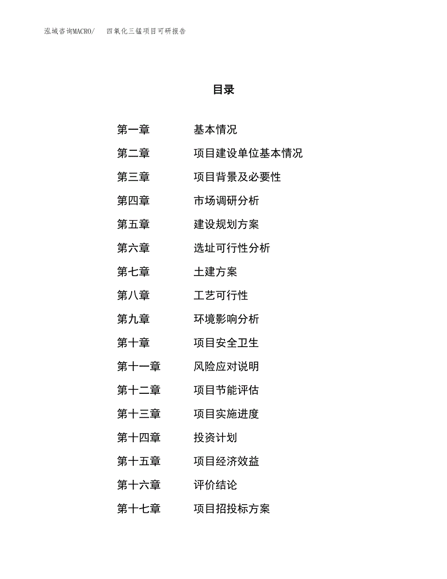 四氧化三锰项目可研报告（立项申请）_第1页