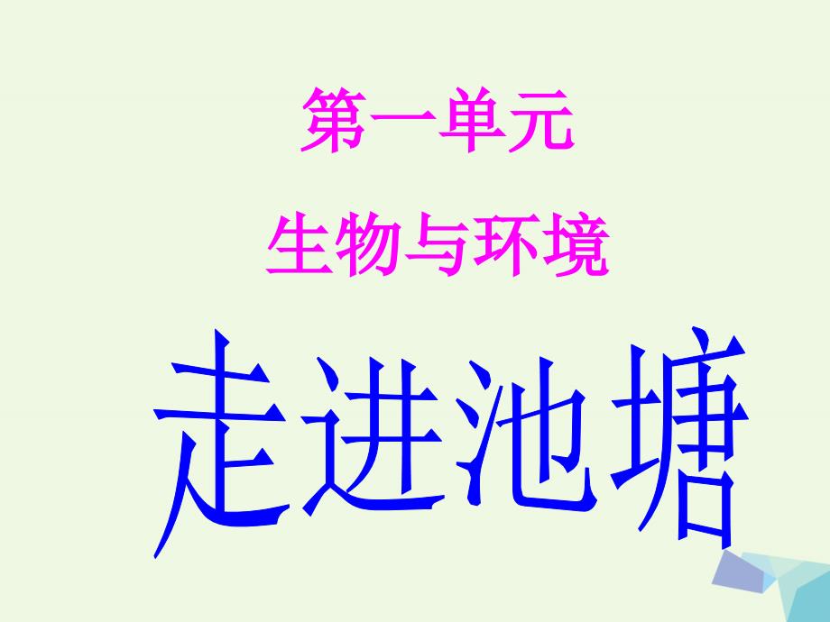 六年级科学上册 1.3 走进池塘课件3 湘教版_第1页