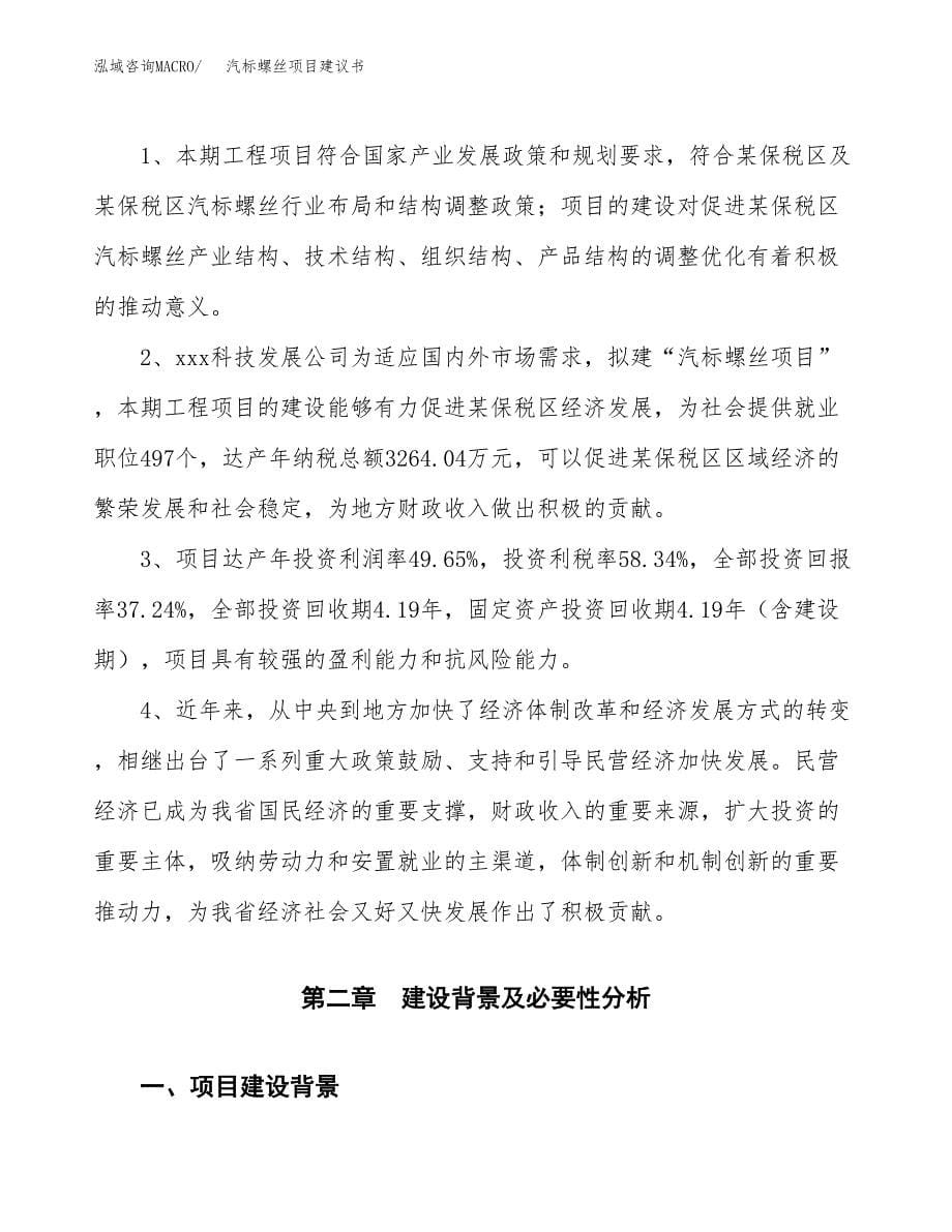 汽标螺丝项目建议书范文模板_第5页