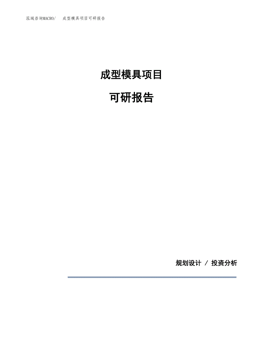 (2019)成型模具项目可研报告模板.docx_第1页