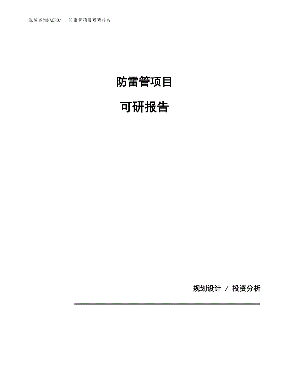 (2019)防雷管项目可研报告模板.docx_第1页