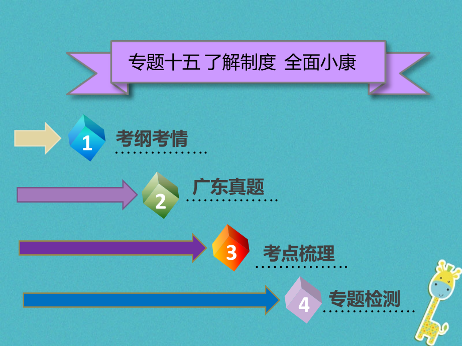 广东省2018年中考政治 第三部分 我与国家和社会 专题十五 了解制度 全面小康复习课件_第2页