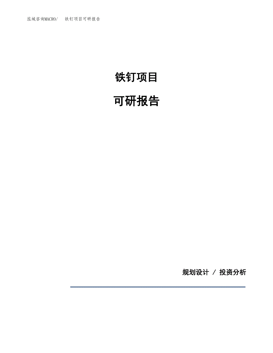 (2019)铁钉项目可研报告模板.docx_第1页