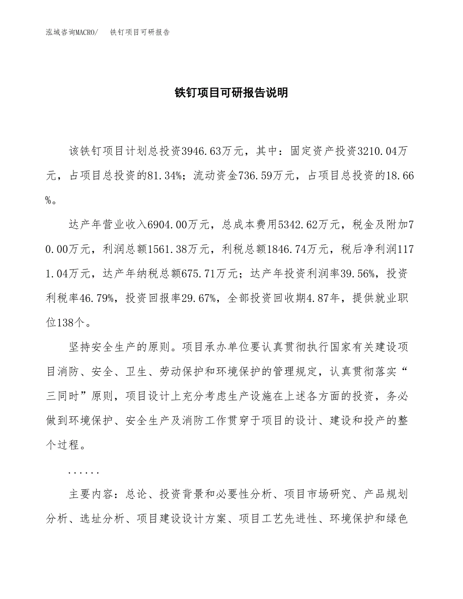 (2019)铁钉项目可研报告模板.docx_第2页