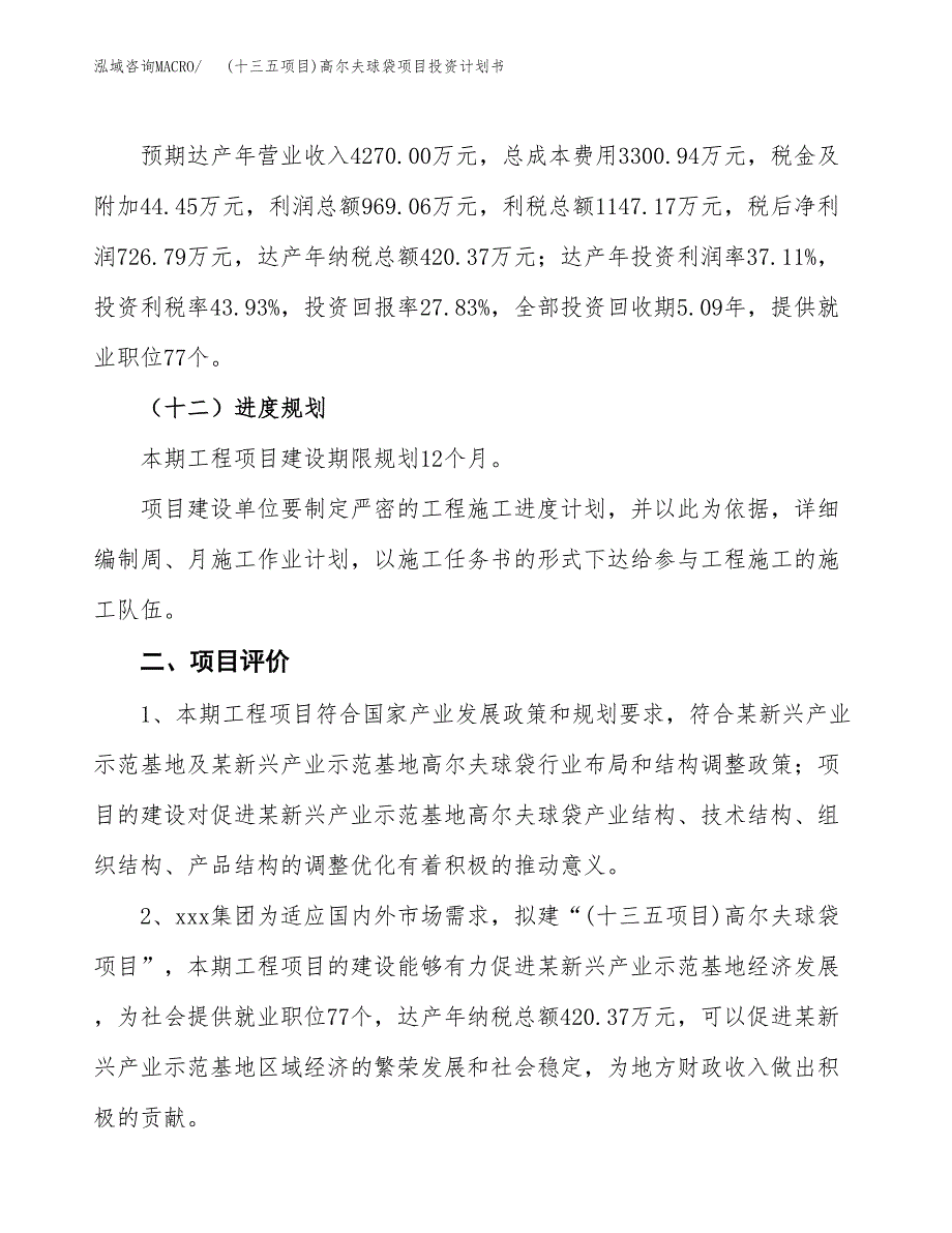 (十三五项目)高尔夫球袋项目投资计划书.docx_第3页