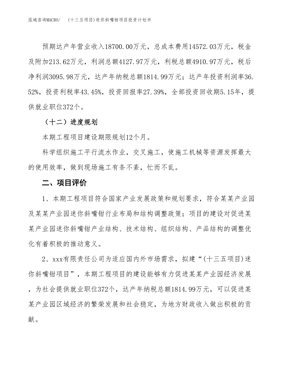 (十三五项目)迷你斜嘴钳项目投资计划书.docx_第3页