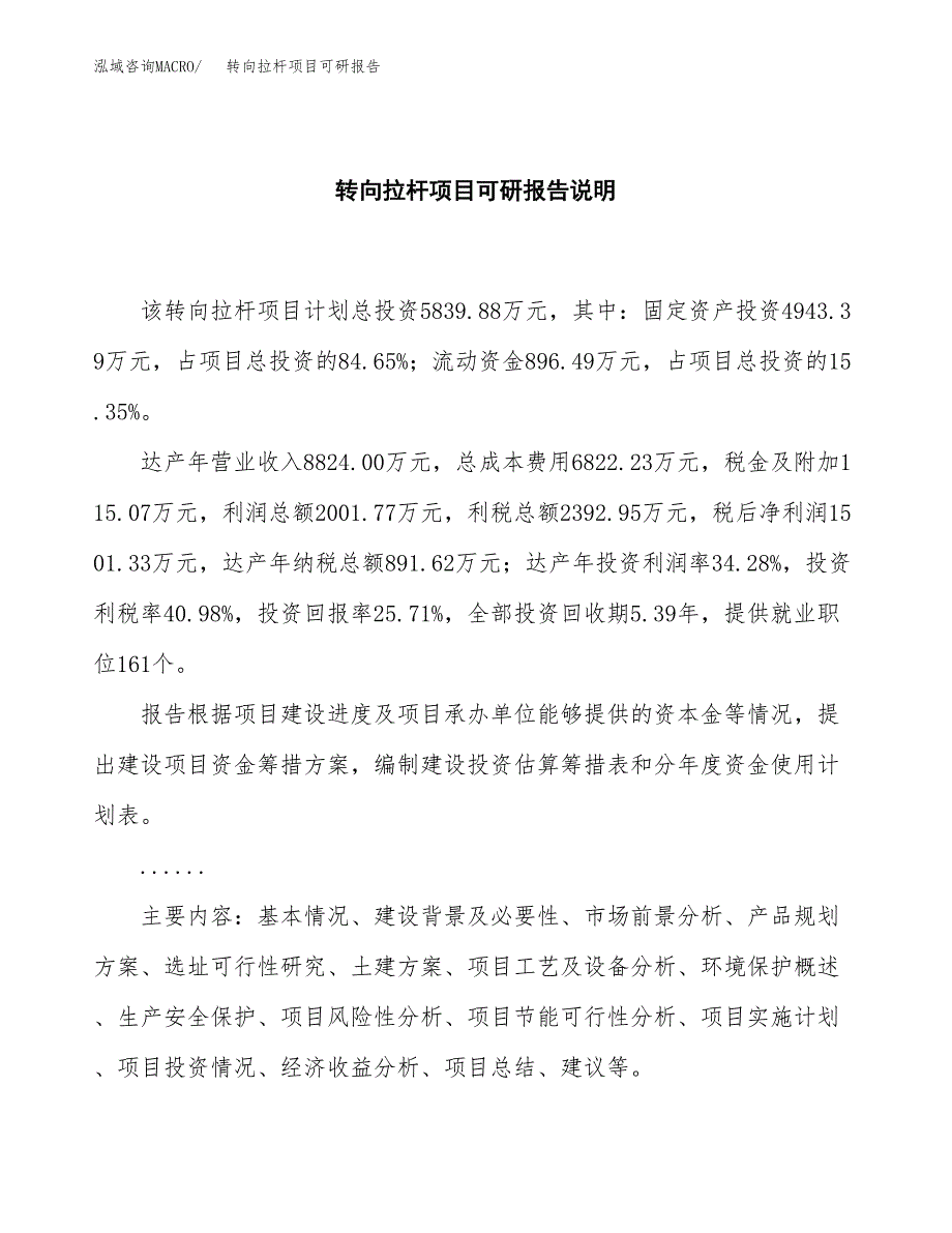 (2019)转向拉杆项目可研报告模板.docx_第2页