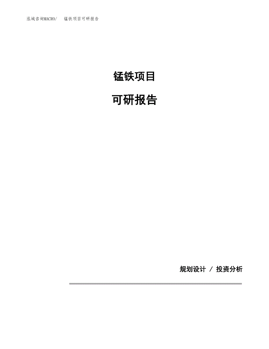 (2019)锰铁项目可研报告模板.docx_第1页