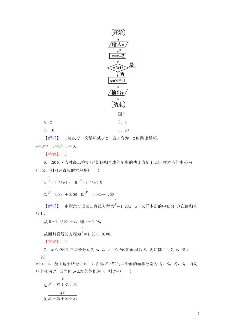 高中数学 模块综合测评（二）（含解析）新人教a版选修1-2_第2页