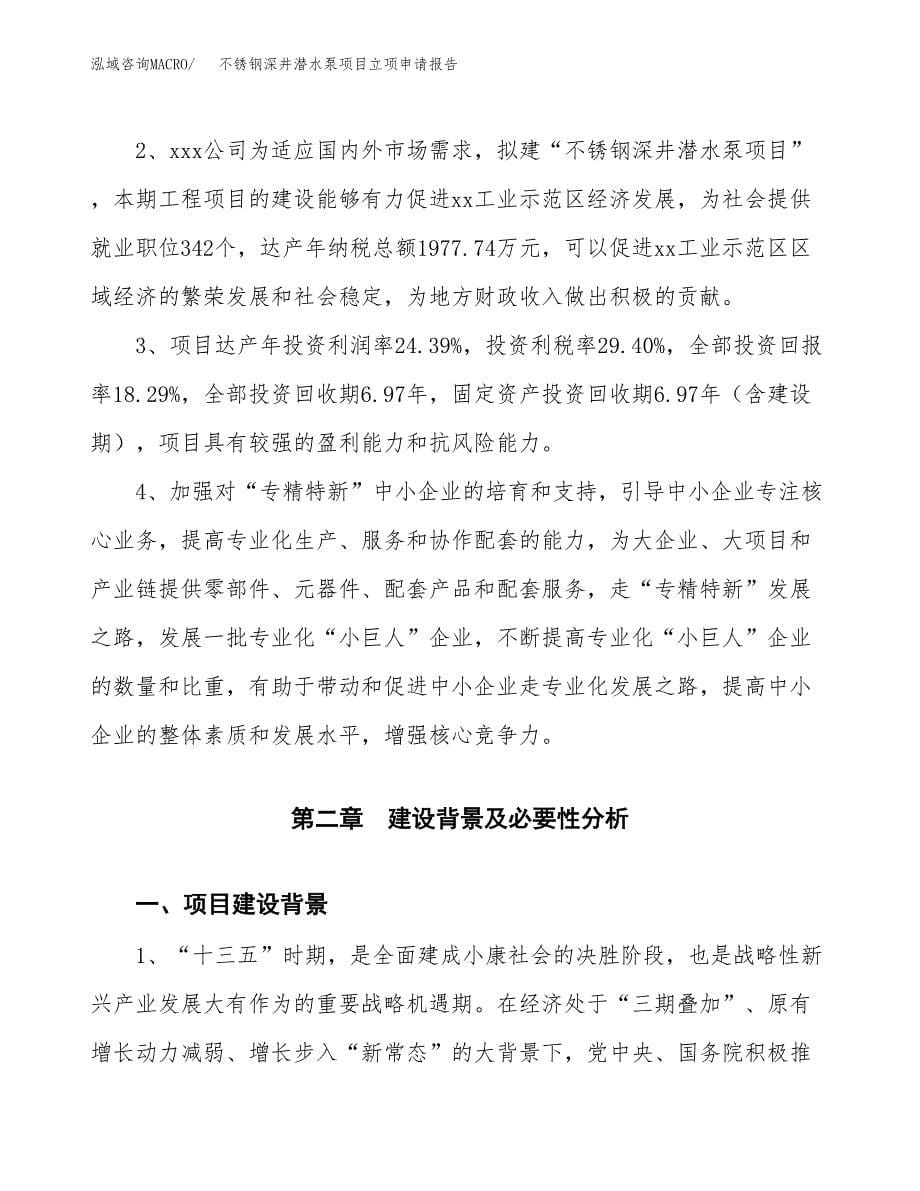 不锈钢深井潜水泵项目立项申请报告模板范文.docx_第5页