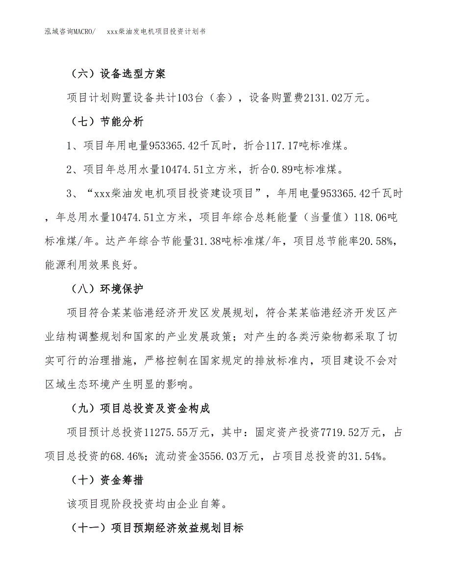 xxx柴油发电机项目投资计划书范文.docx_第2页