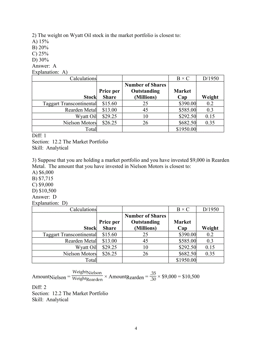 公司理财 课后习题及答案chapter 12   estimating the cost of capital_第4页