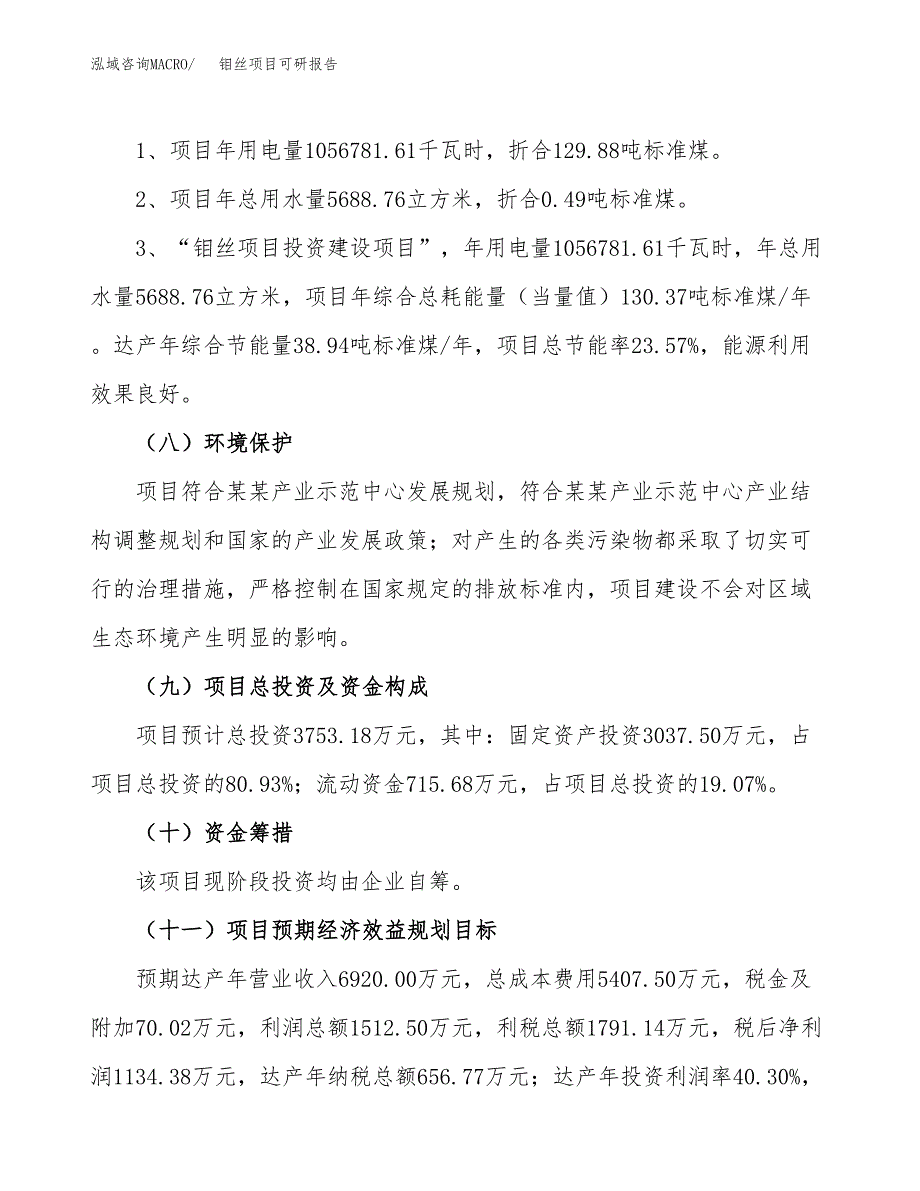(2019)钼丝项目可研报告模板.docx_第4页