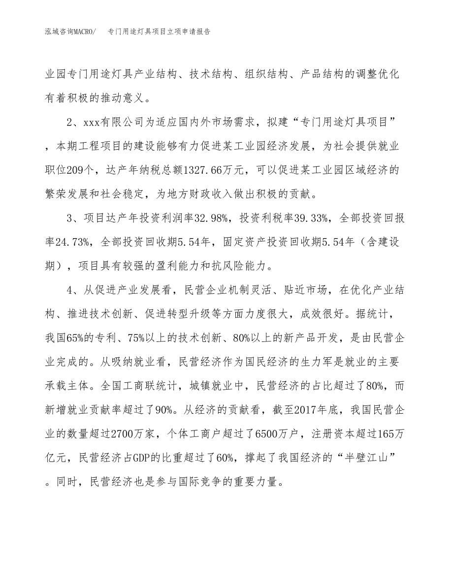 专门用途灯具项目立项申请报告模板范文.docx_第5页