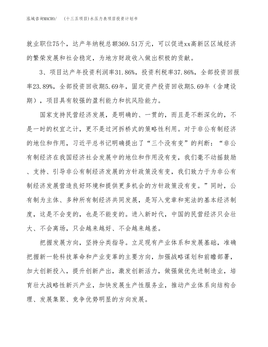 (十三五项目)水压力表项目投资计划书.docx_第4页