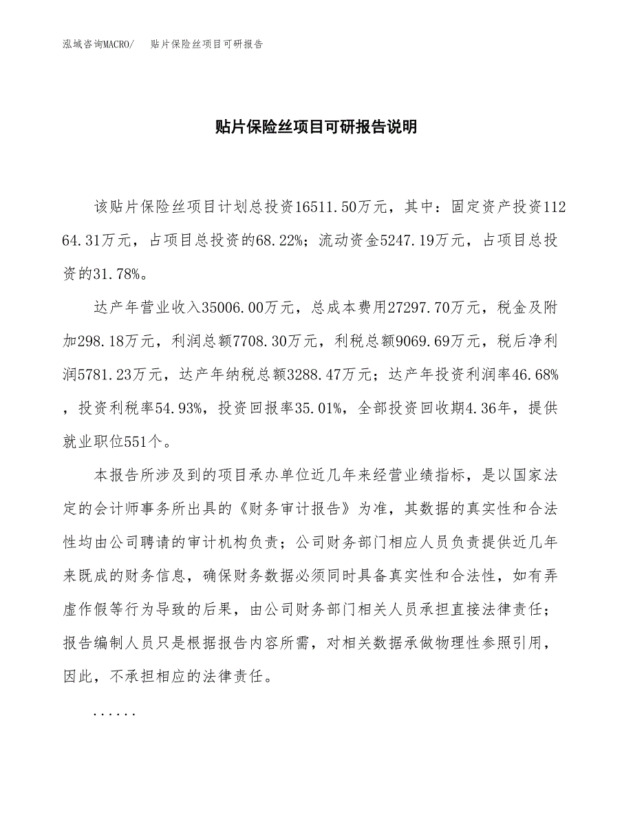 (2019)贴片保险丝项目可研报告模板.docx_第2页