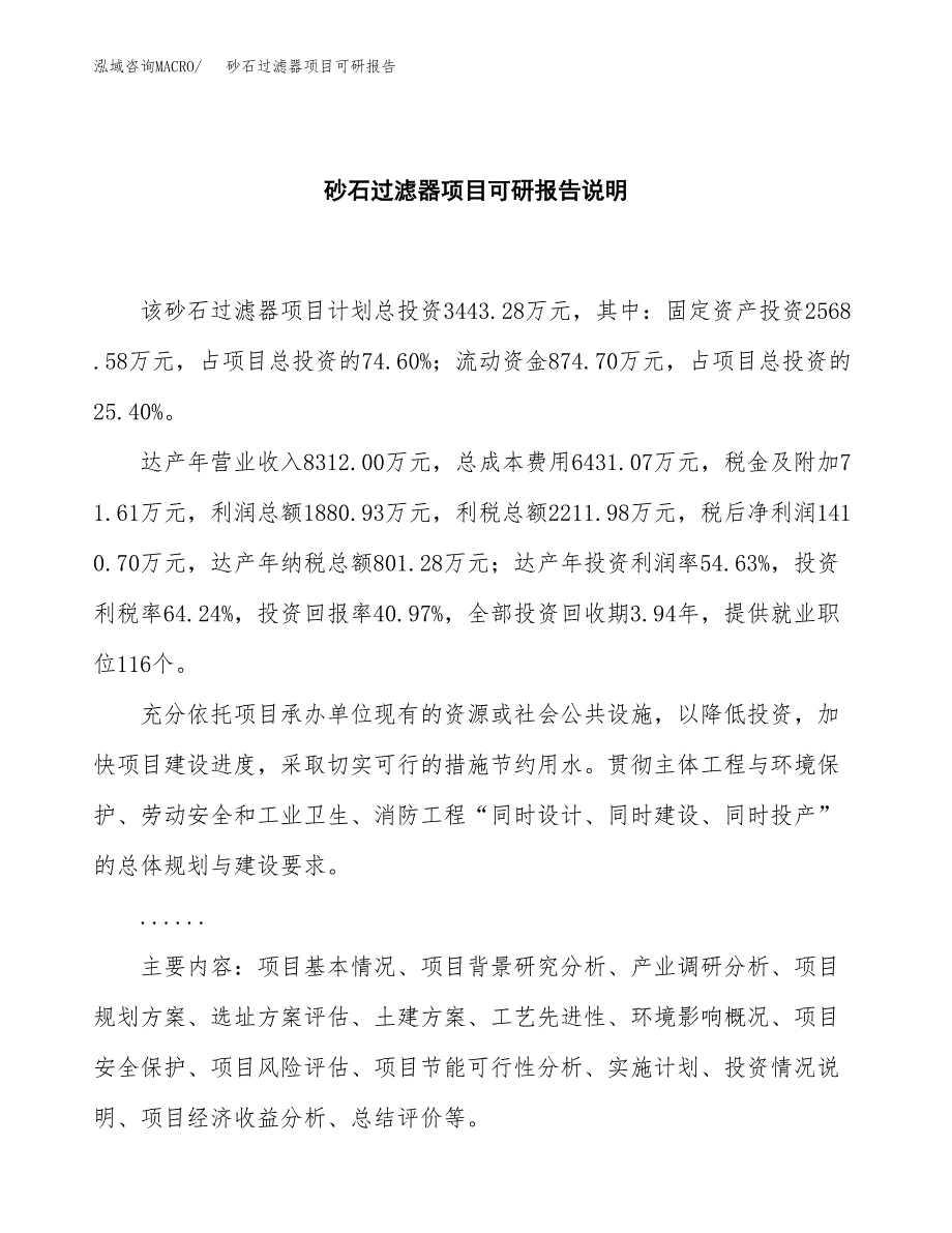 (2019)砂石过滤器项目可研报告模板.docx_第2页