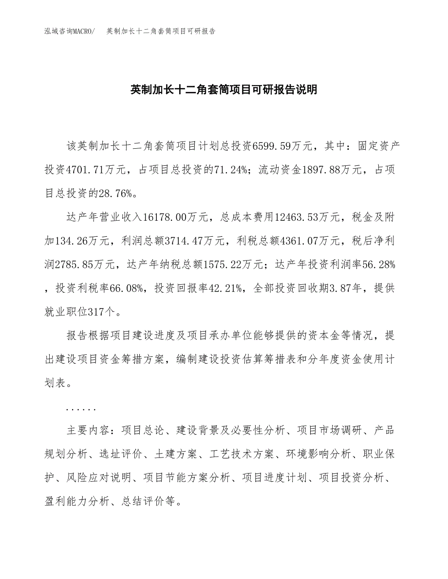 (2019)英制加长十二角套筒项目可研报告模板.docx_第2页