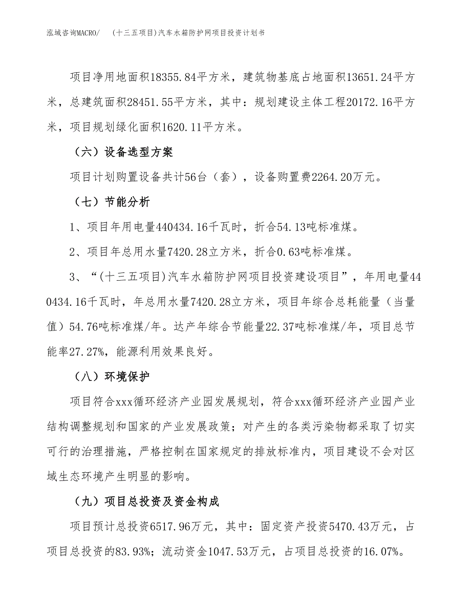 (十三五项目)汽车水箱防护网项目投资计划书.docx_第2页