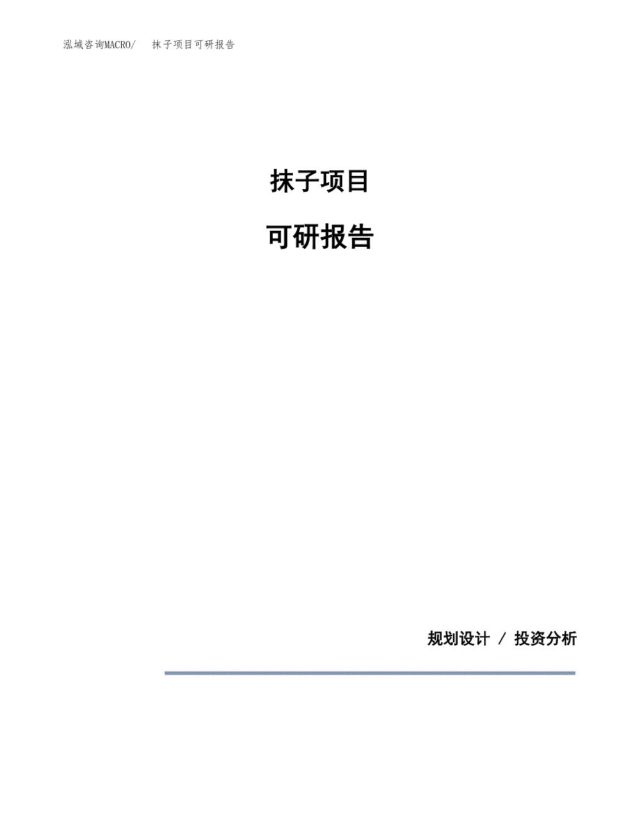 (2019)抹子项目可研报告模板.docx_第1页