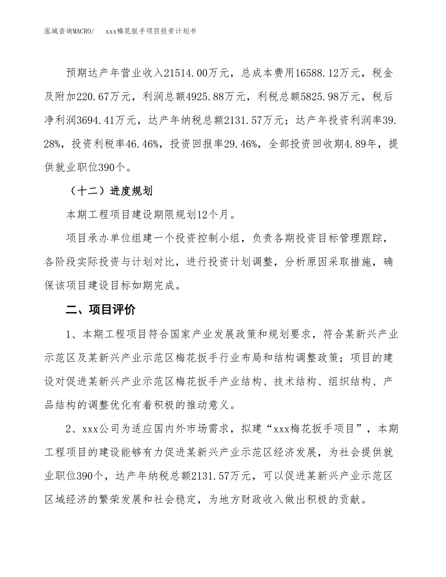 xxx梅花扳手项目投资计划书范文.docx_第3页