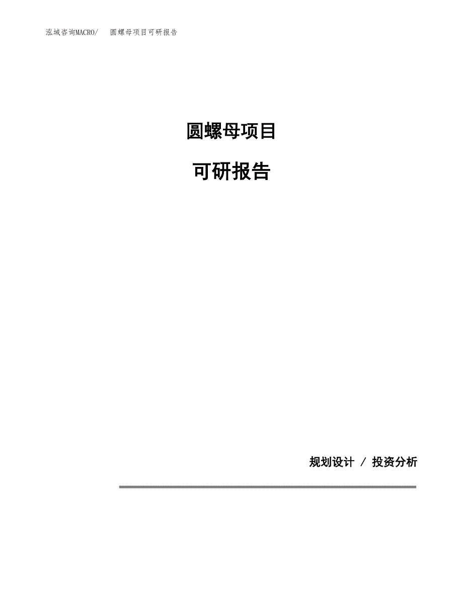 (2019)圆螺母项目可研报告模板.docx_第1页