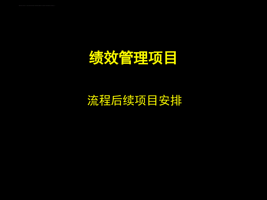 流程后续项目安排.ppt_第1页