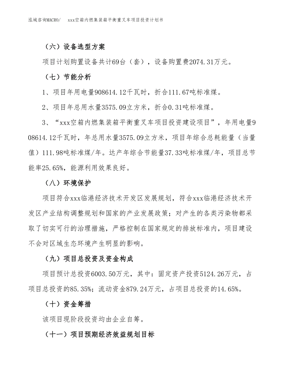 xxx空箱内燃集装箱平衡重叉车项目投资计划书范文.docx_第2页