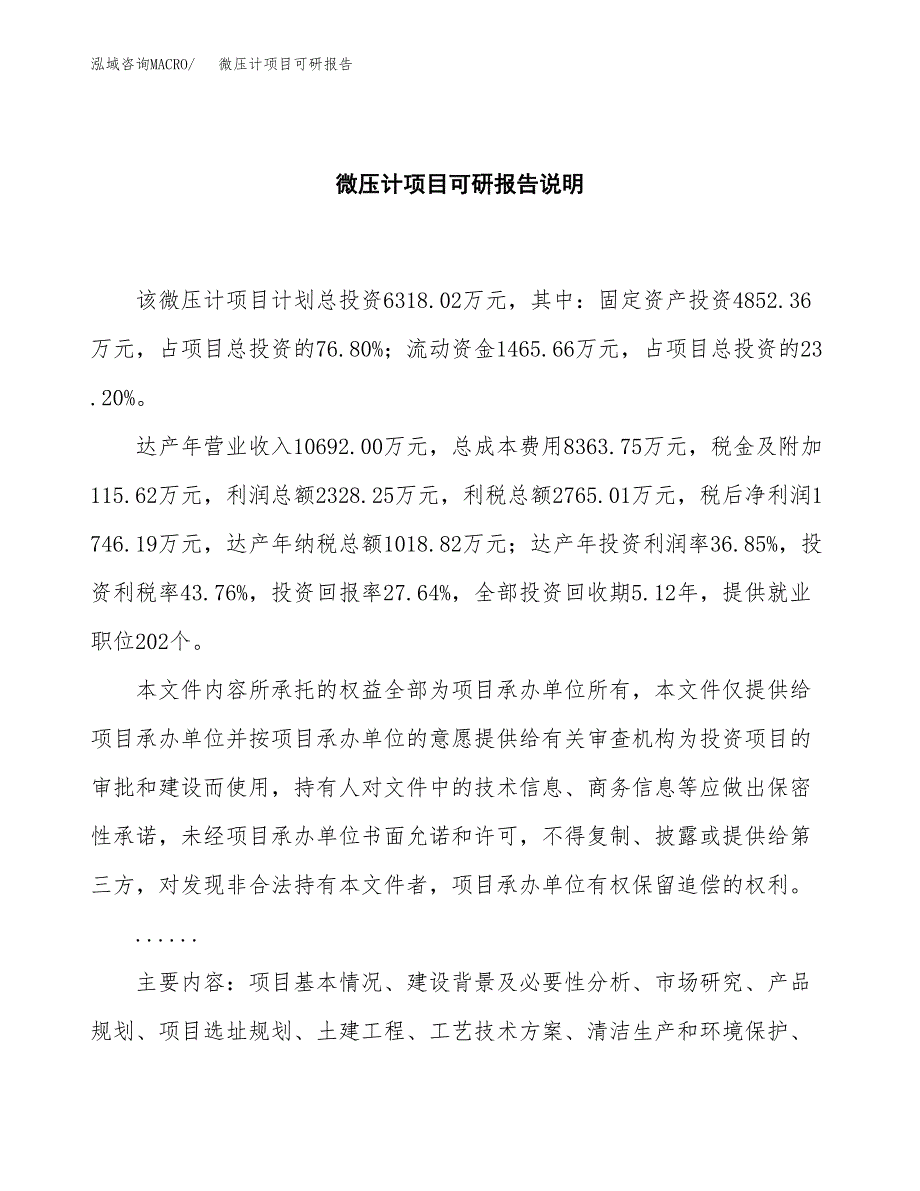 (2019)微压计项目可研报告模板.docx_第2页