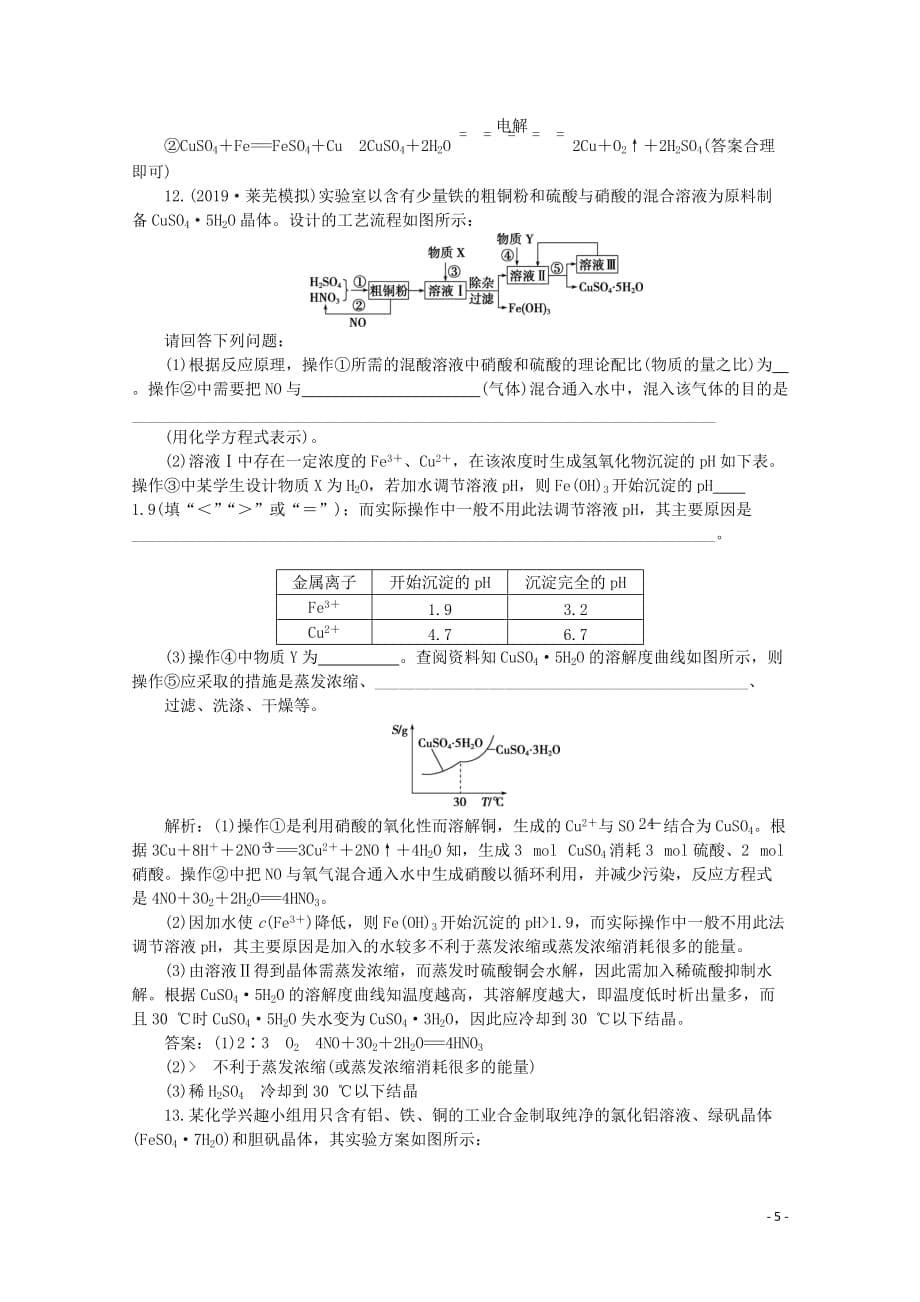 2020版高考化学大一轮复习 第12讲 用途广泛的金属材料及开发利用金属矿物练习（含解析）_第5页