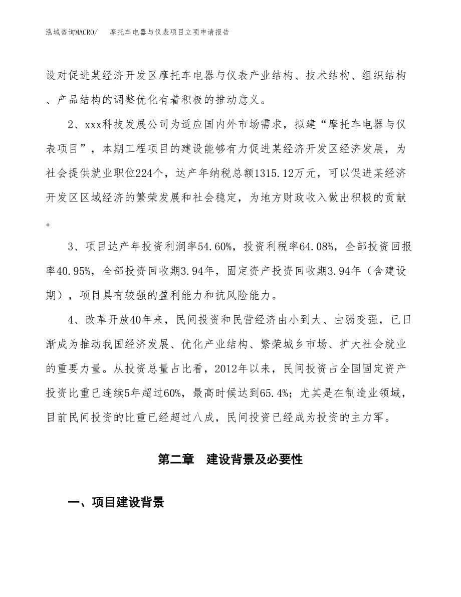 摩托车电器与仪表项目立项申请报告模板范文.docx_第5页