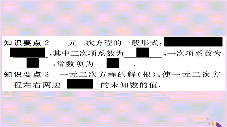 2018秋九年级数学上册 第22章 一元二次方程 22.1 一元二次方程习题课件 （新版）华东师大版_第3页