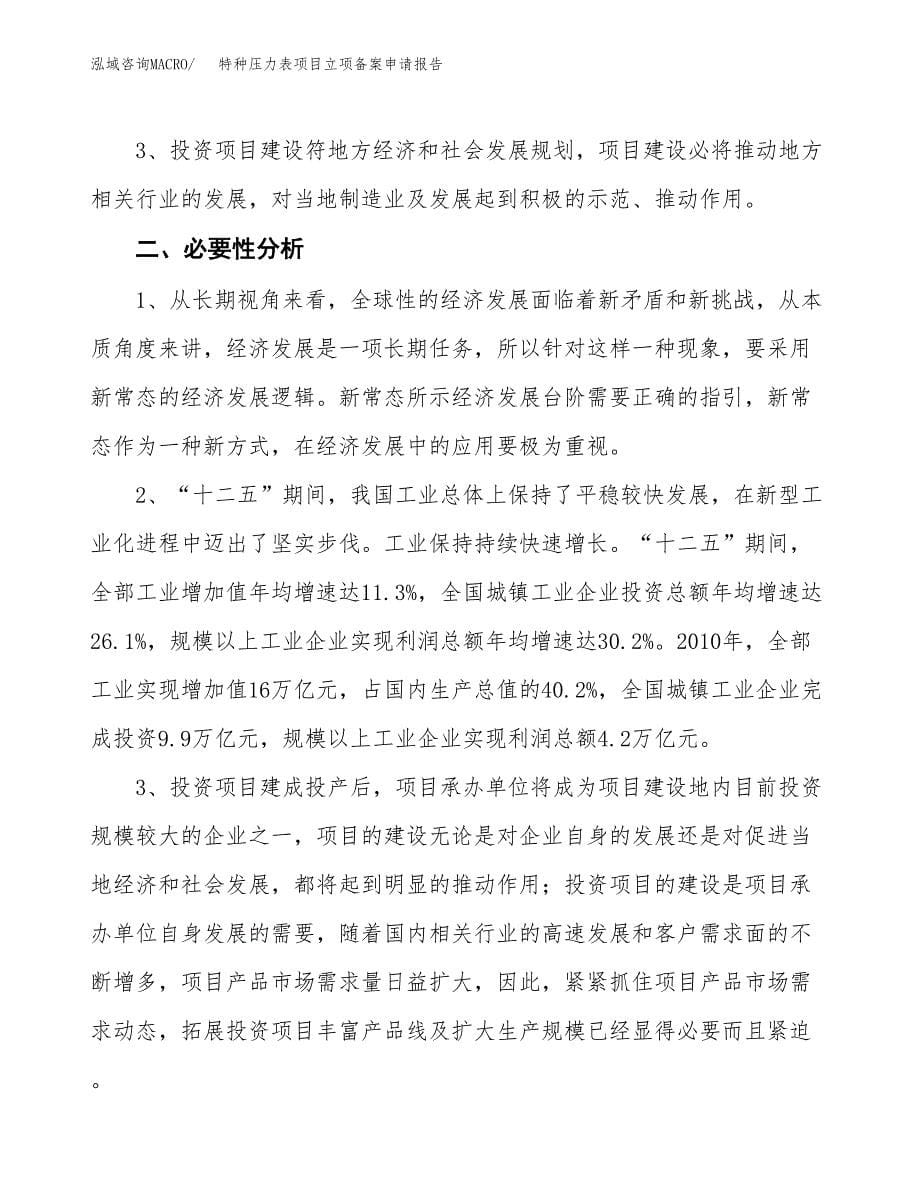 特种压力表项目立项备案申请报告.docx_第5页