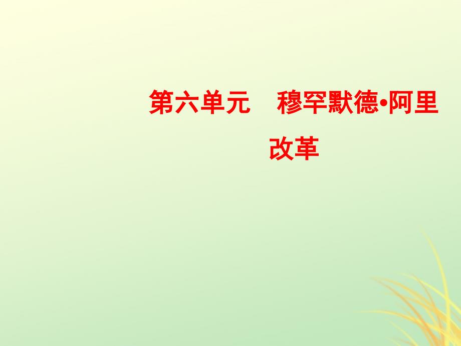 2018-2019学年高中历史 第六单元 穆罕默德&#8226;阿里改革 2 穆罕默德 阿里改革的主要内容课件 新人教版选修1_第1页