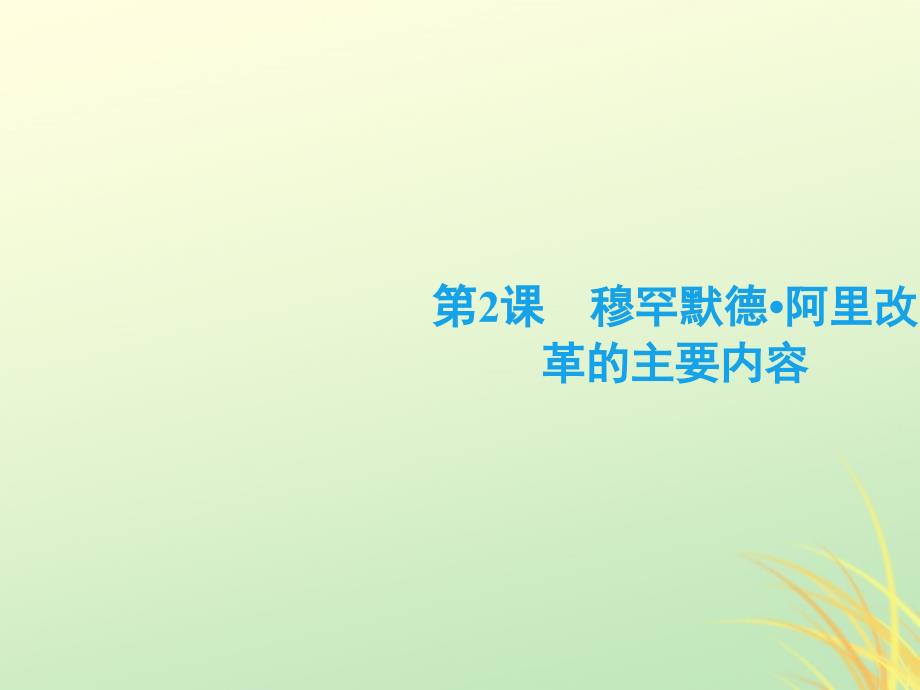 2018-2019学年高中历史 第六单元 穆罕默德&#8226;阿里改革 2 穆罕默德 阿里改革的主要内容课件 新人教版选修1_第2页