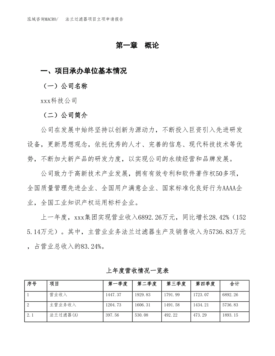 法兰过滤器项目立项申请报告（总投资6000万元）.docx_第2页