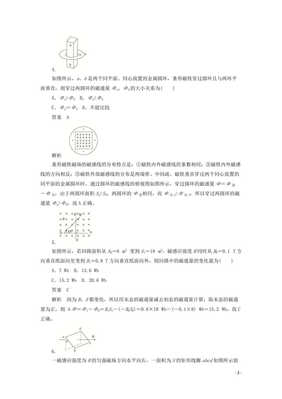 2019-2020学年高中物理 4.1-2 划时代的发现、探究感应电流的产生条件同步作业与测评（含解析）新人教版选修3-2_第2页