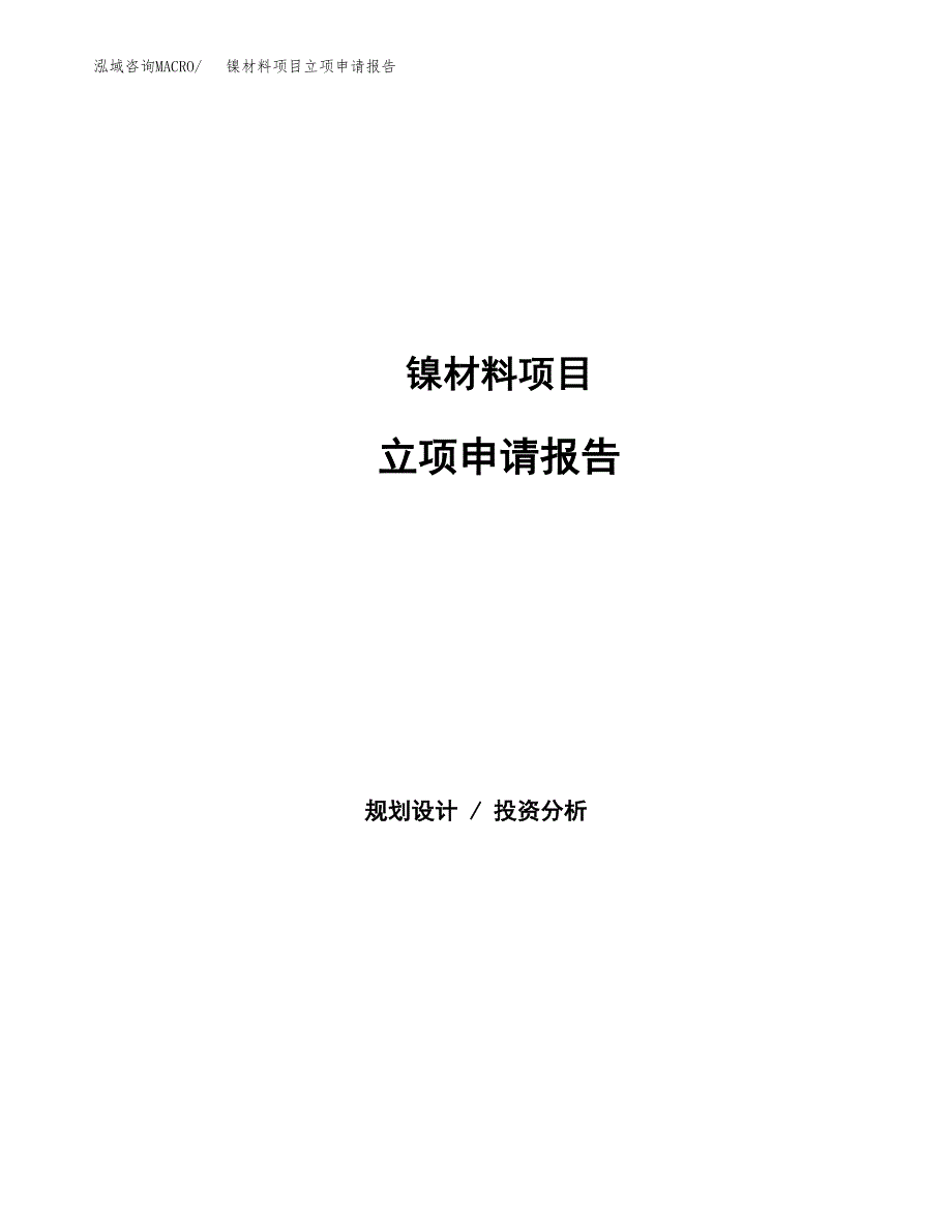 镍材料项目立项申请报告（总投资4000万元）.docx_第1页