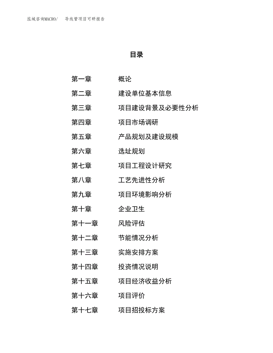 导线管项目可研报告（立项申请）_第1页