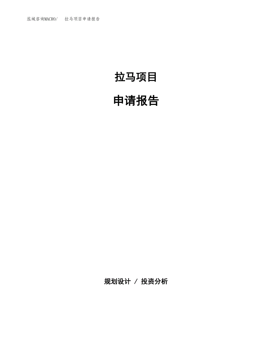 拉马项目申请报告模板（总投资9000万元）.docx_第1页