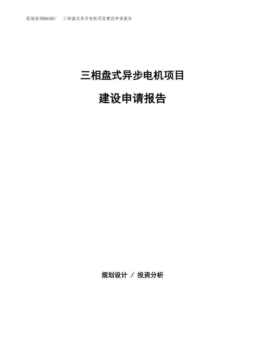 三相盘式异步电机项目建设申请报告模板.doc_第1页