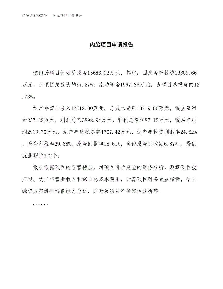 内胎项目申请报告模板（总投资16000万元）.docx_第2页