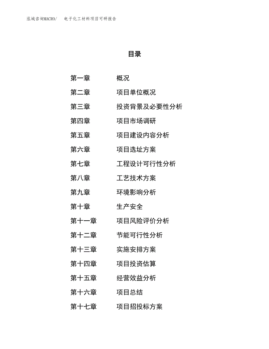 电子化工材料项目可研报告（立项申请）_第1页