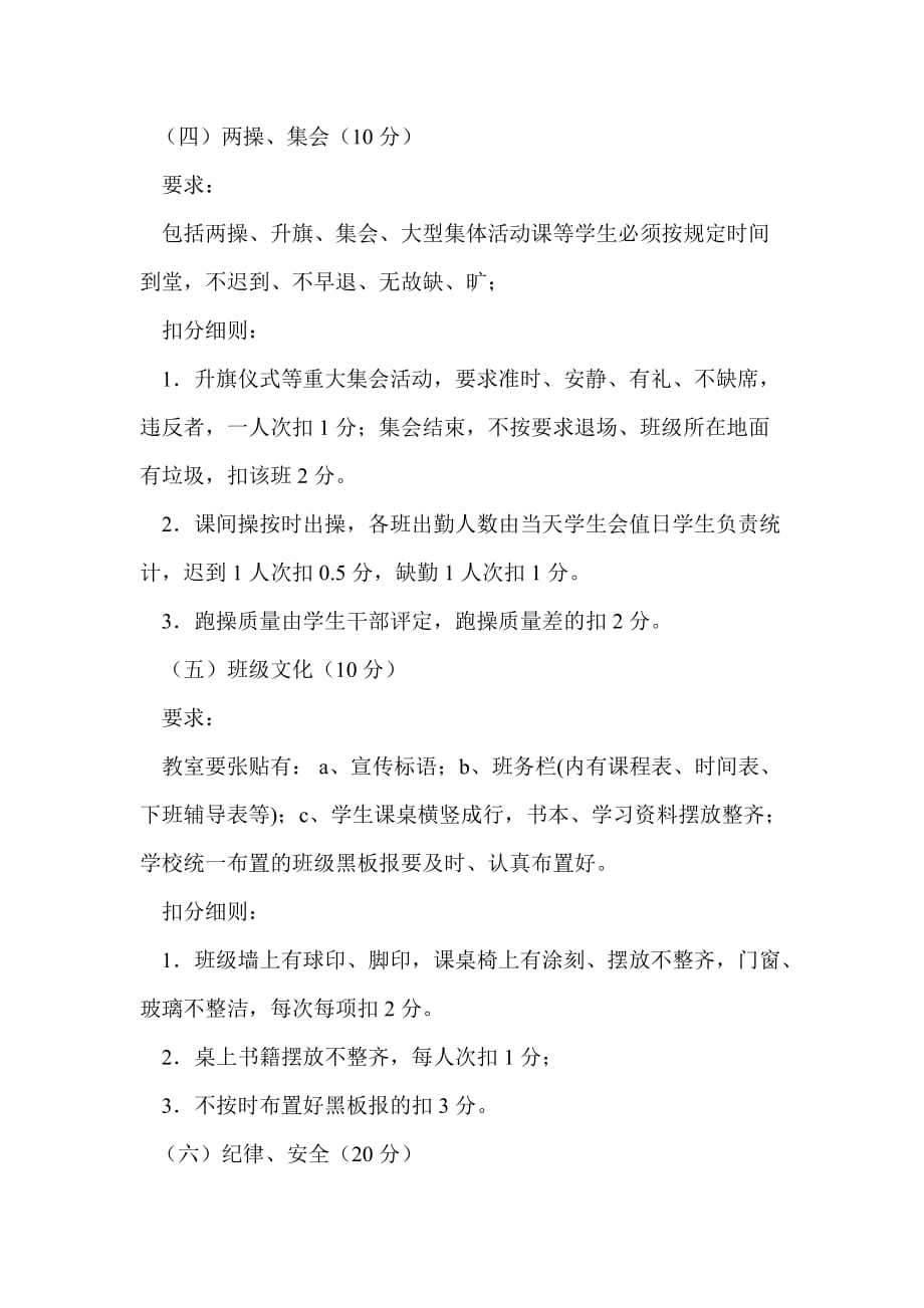 中学文明班级评比方案资料_第4页