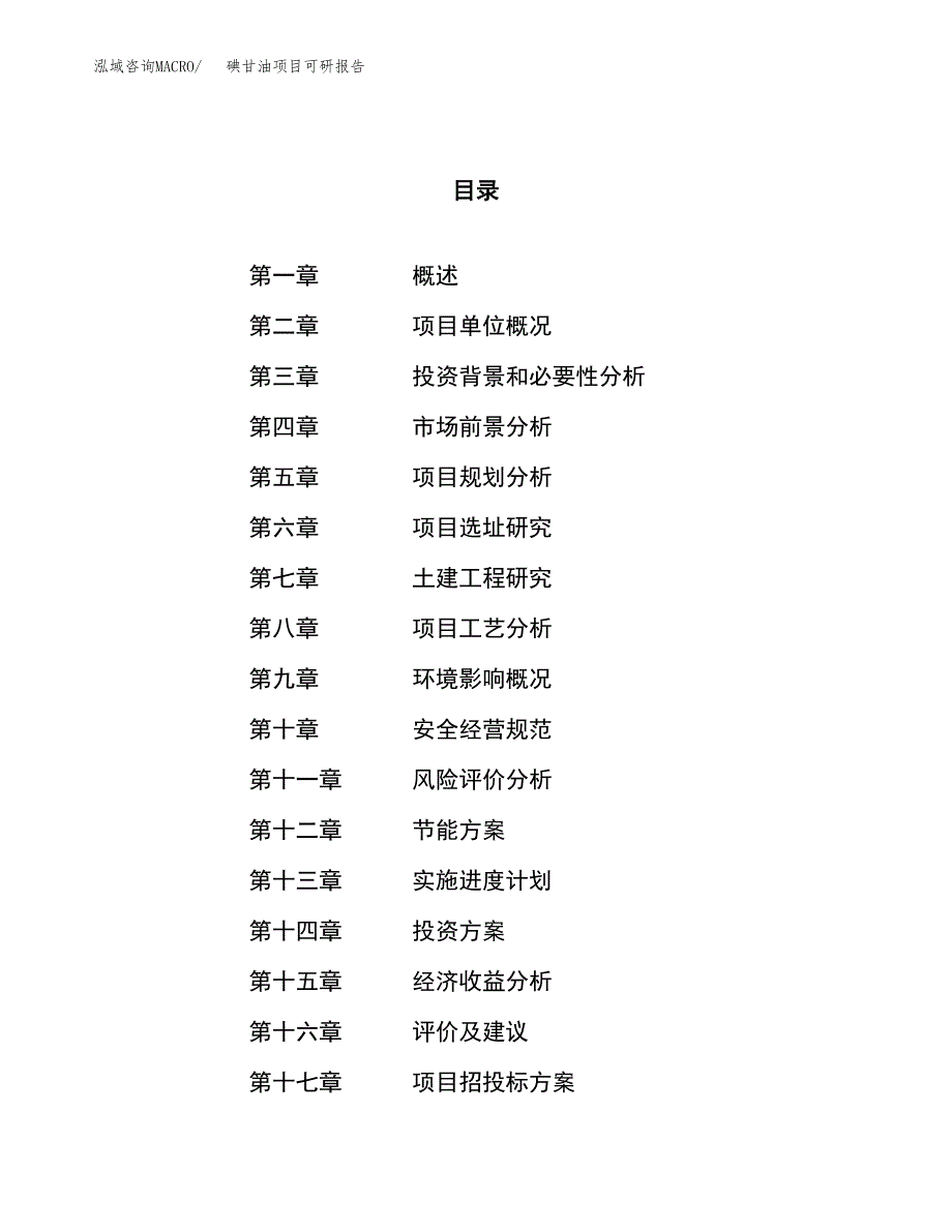 碘甘油项目可研报告（立项申请）_第1页