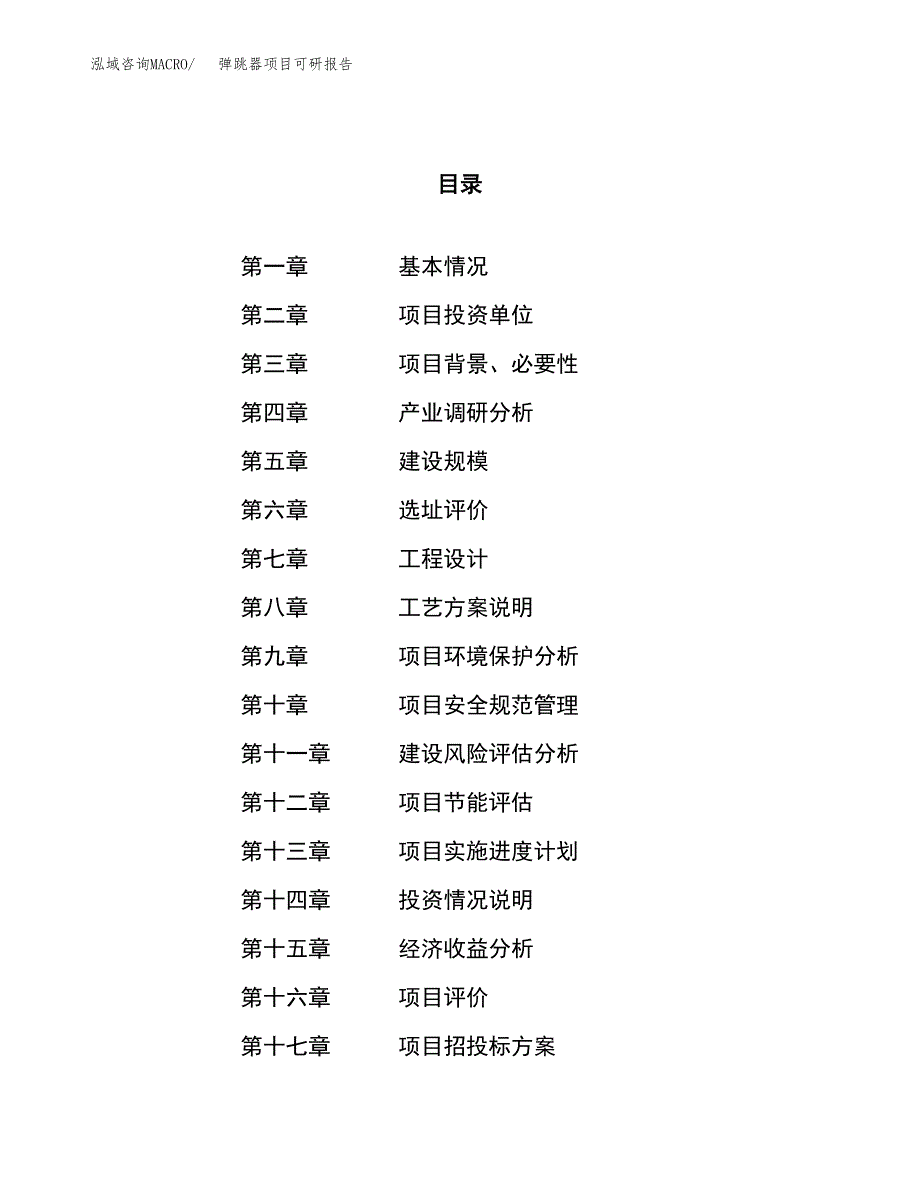 弹跳器项目可研报告（立项申请）_第1页