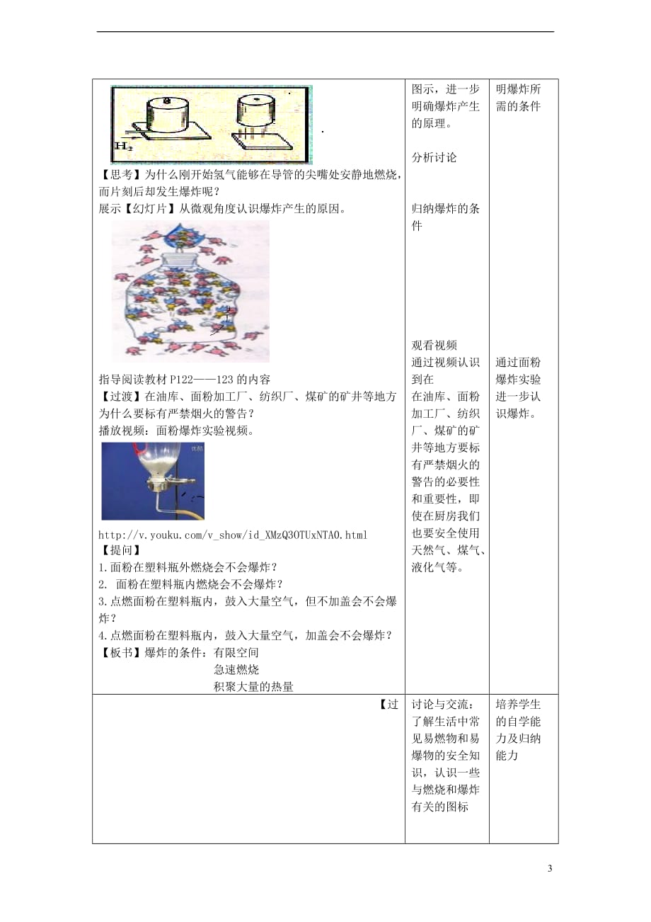 九年级化学上册 6.1 燃烧与灭火（2）教案 （新版）鲁教版_第3页