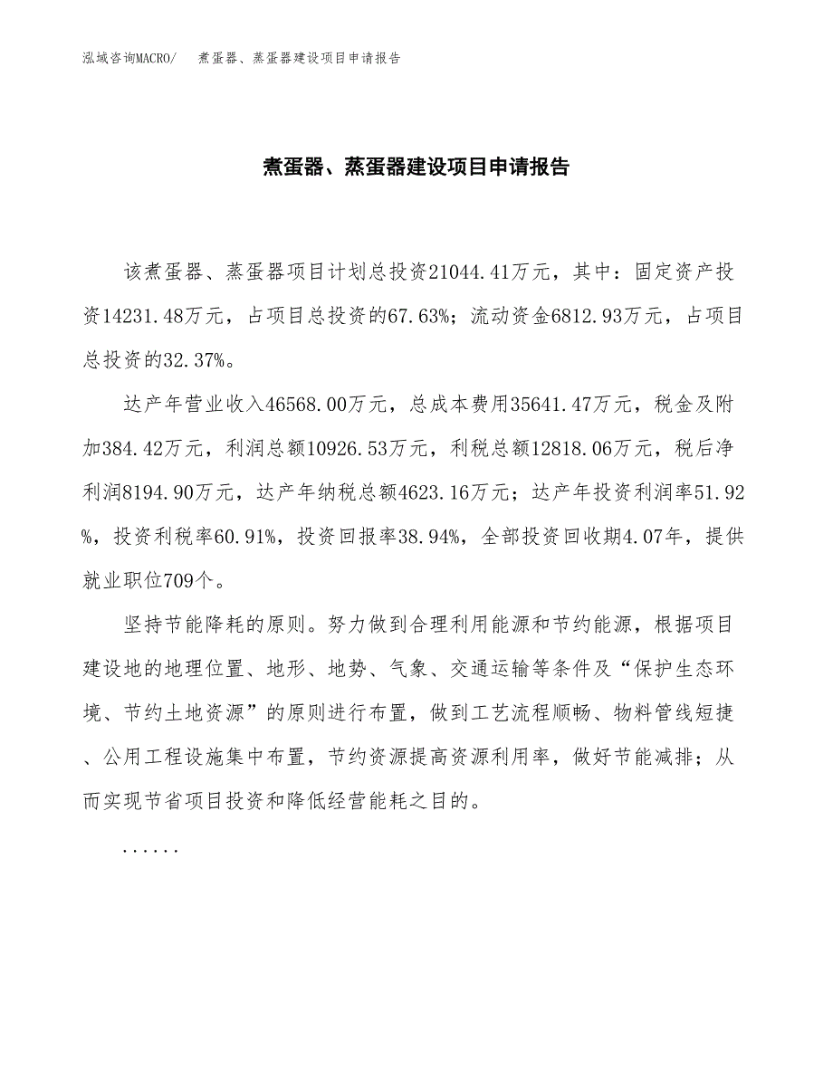 煮蛋器、蒸蛋器建设项目申请报告范文参考.docx_第2页